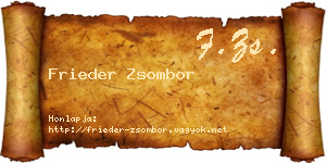 Frieder Zsombor névjegykártya